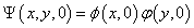 Psi(x,y,0) = phi(x,0)*varphi(y,0)